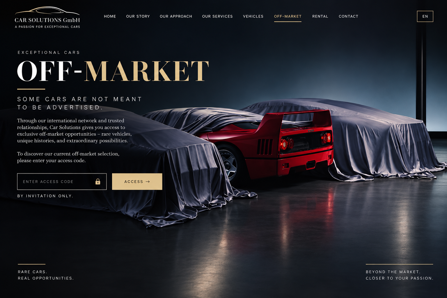 Covered exceptional sports cars — Off-Market